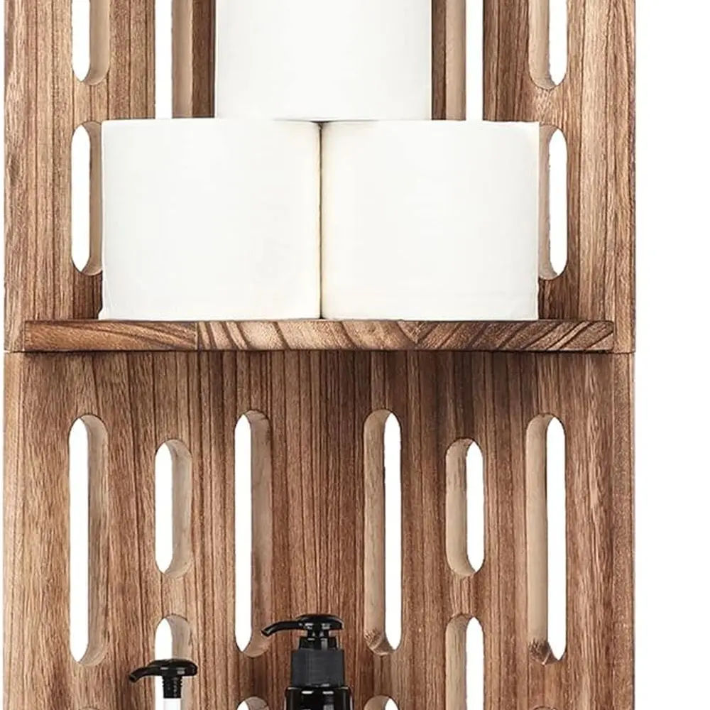 

3-Tier Wooden Corner Shelf, Space-Saving Display Stand, Elegant Black, Suitable for Bathroom, Living Room, and Home Office