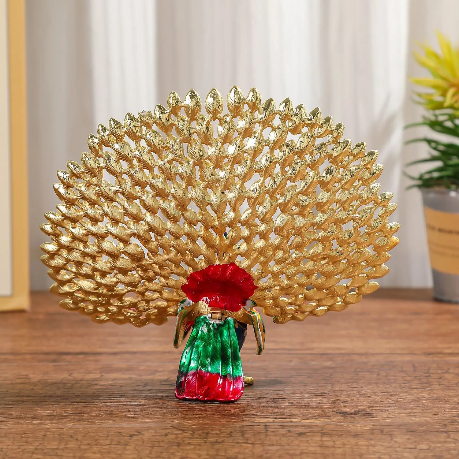 Peacock desktop ornament jewelry creative full diamond pendant storage gift light luxury ring box Chinese high-end decoration