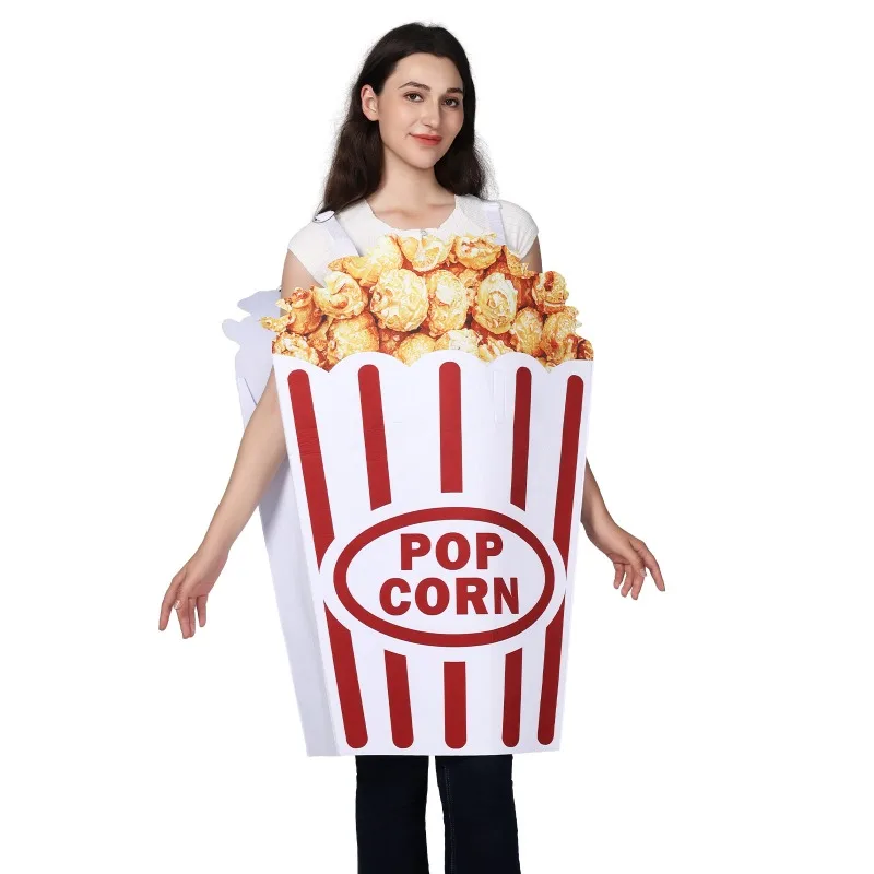 New Halloween Cosplay Costume Funny Popcorn Digital Print Jumpsuit Carnival Theme Party Role Playing Outfits for Adult Unisex view 2