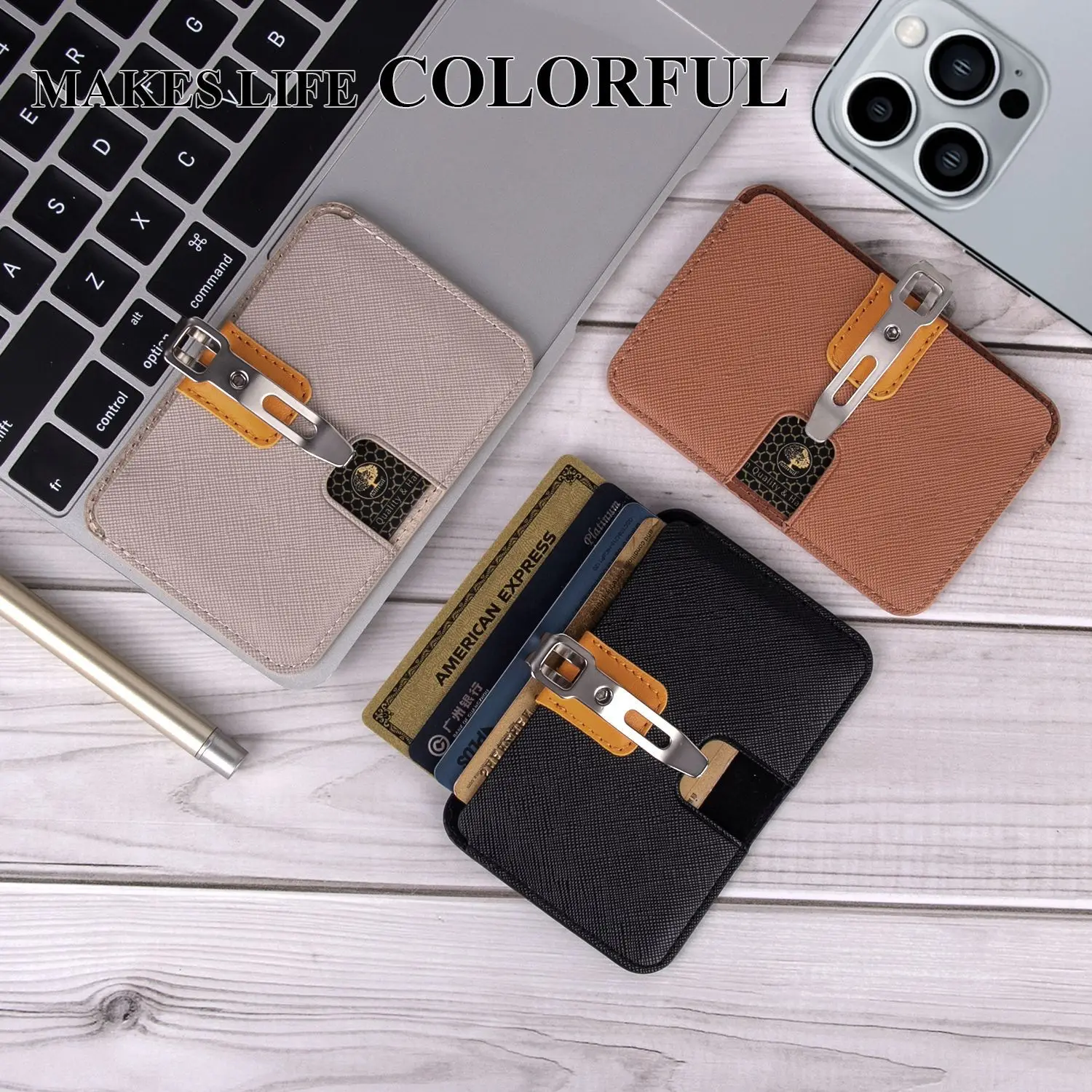 pu leather men's and women's light commuting card bag business card bag exhibition work card horizontal