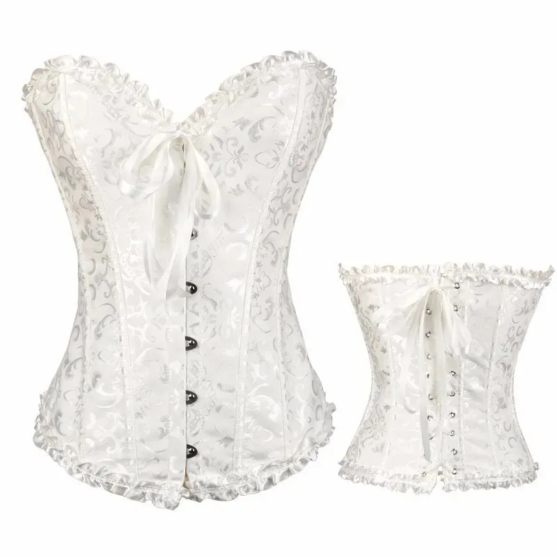 European and American court style corset jacquard lace back strap adjustable waist molding belly supporting bone shapewear 8111 view 4