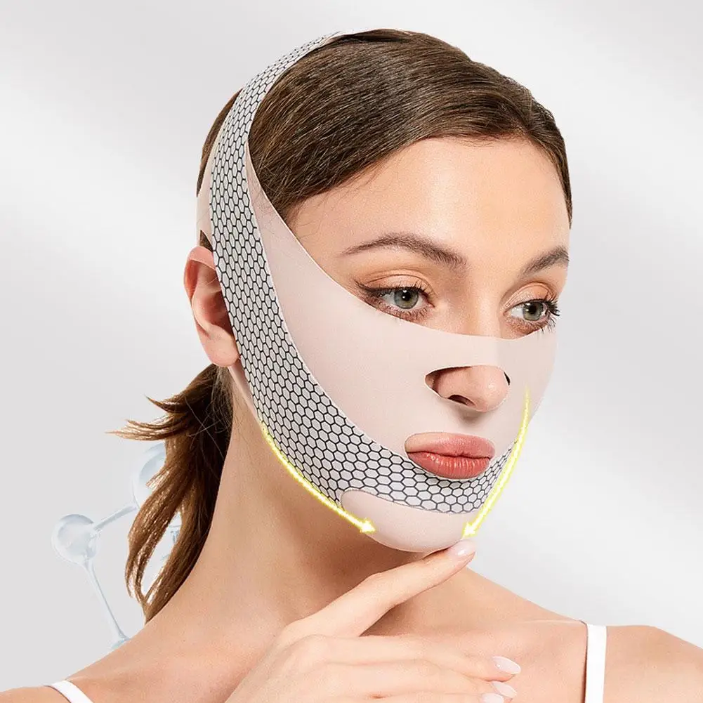 Nastro per il lifting del viso Maschera riutilizzabile con linea a V Cintura dimagrante per il viso Benda elastica per strumenti di bellezza per il sollevamento del viso Riduttore del doppio mento