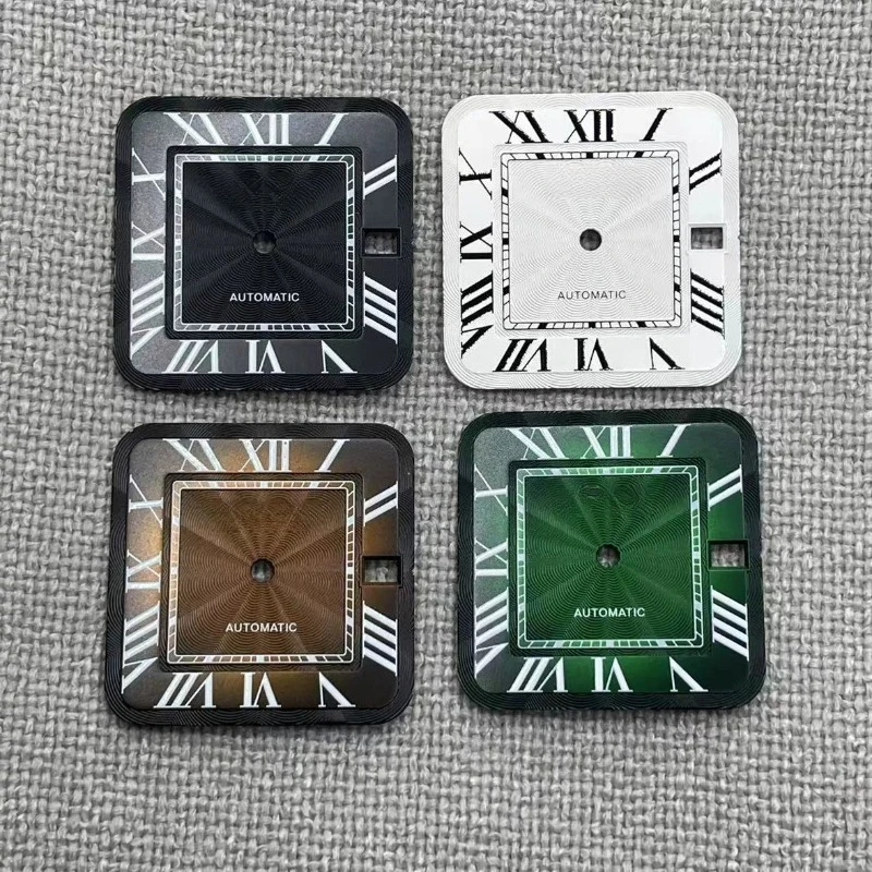 

Customized NH35 Dial, No Luminous Mechanical Watch Modified Santos Single Calendar Face Plate Diameter 27mm Watch Accessories