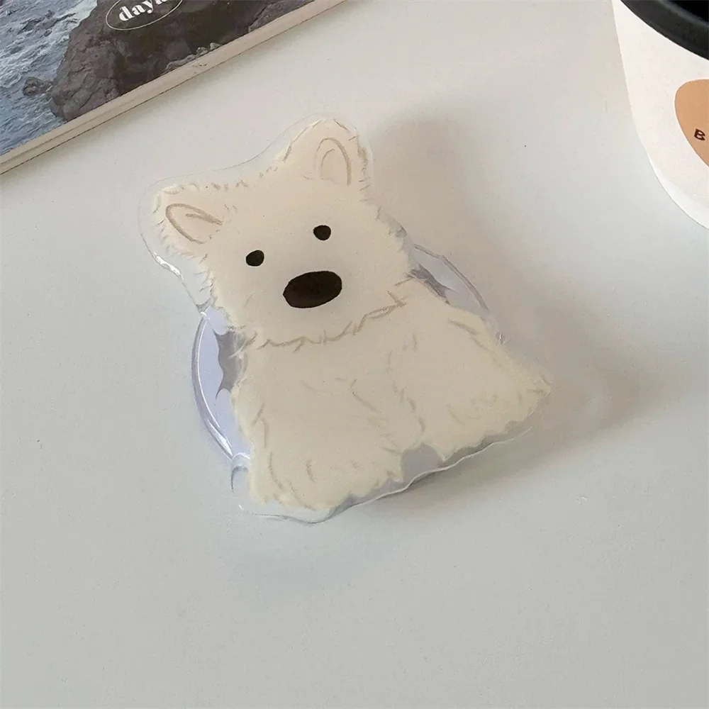 Aperto do telefone magnético Griptok, Ins coreano bonito cão suporte, suporte de carregamento sem fio, Magsafe, Top Stand para iPhone, West Heights