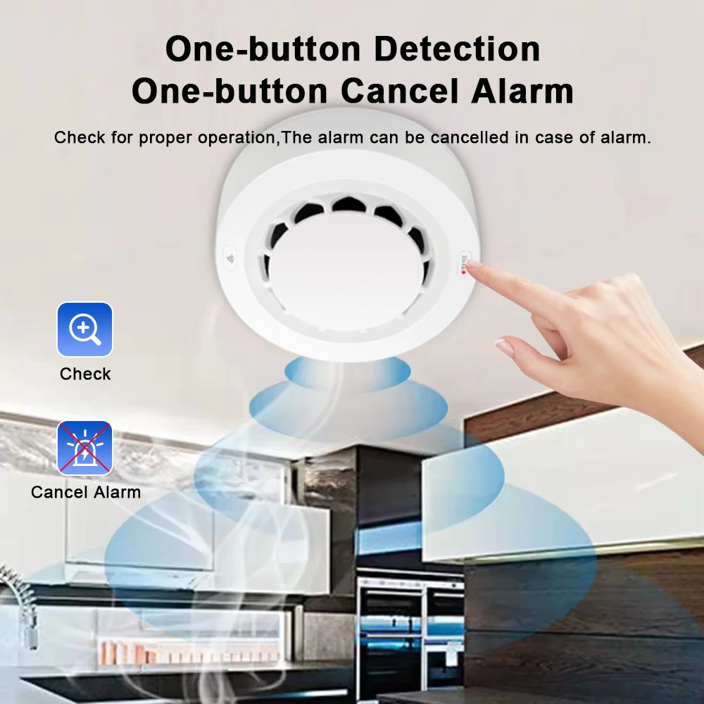 Tuya WiFi/Zigbee Smoke Detector Photoelectric Sensor Fire Alarm Home Kitchen Security System Work With Smart Life APP