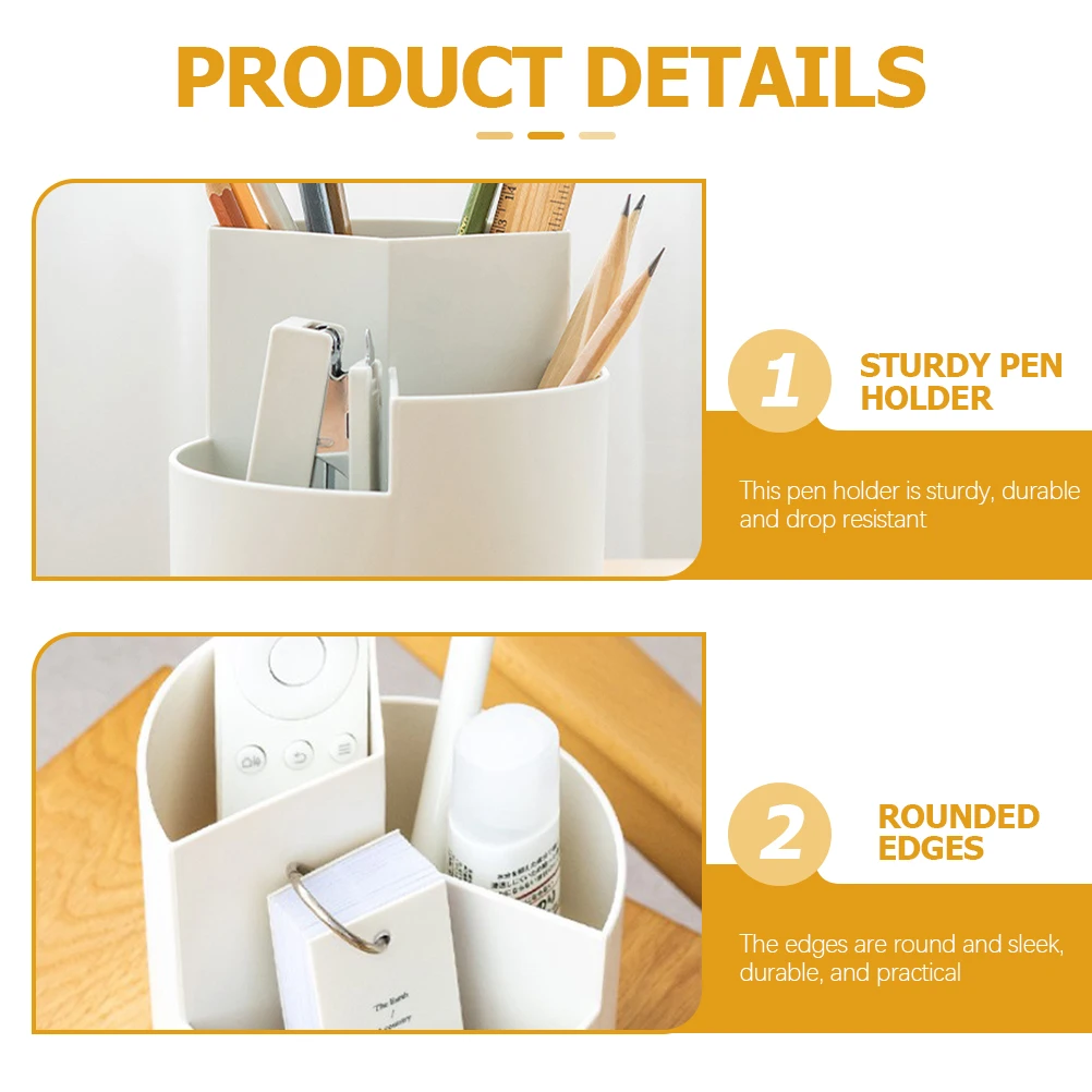 

Rotating Pen Holder Desk Organizer Plastic Storage Pencil Cup Multi Compartment Office School Supplies Stationery