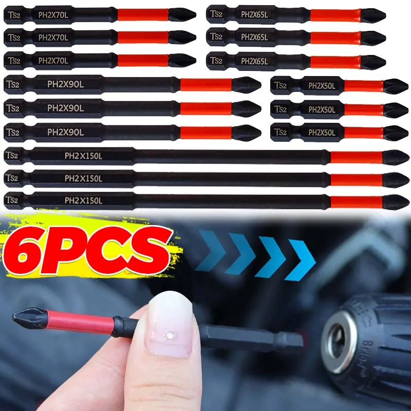 

Magnetic Screwdriver Bits Non-slip Shockproof Phillips Impact Bits Hex Shank Alloy Steel Cross Head Bits Suitable For Power Tool