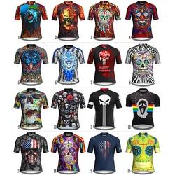 Cycling Jersey Men, MTB Bike Skull Shirt, Motocross Jacket, Road Ride Wear, Bicycle Clothes, Mountain Monster Ghost Activewear
