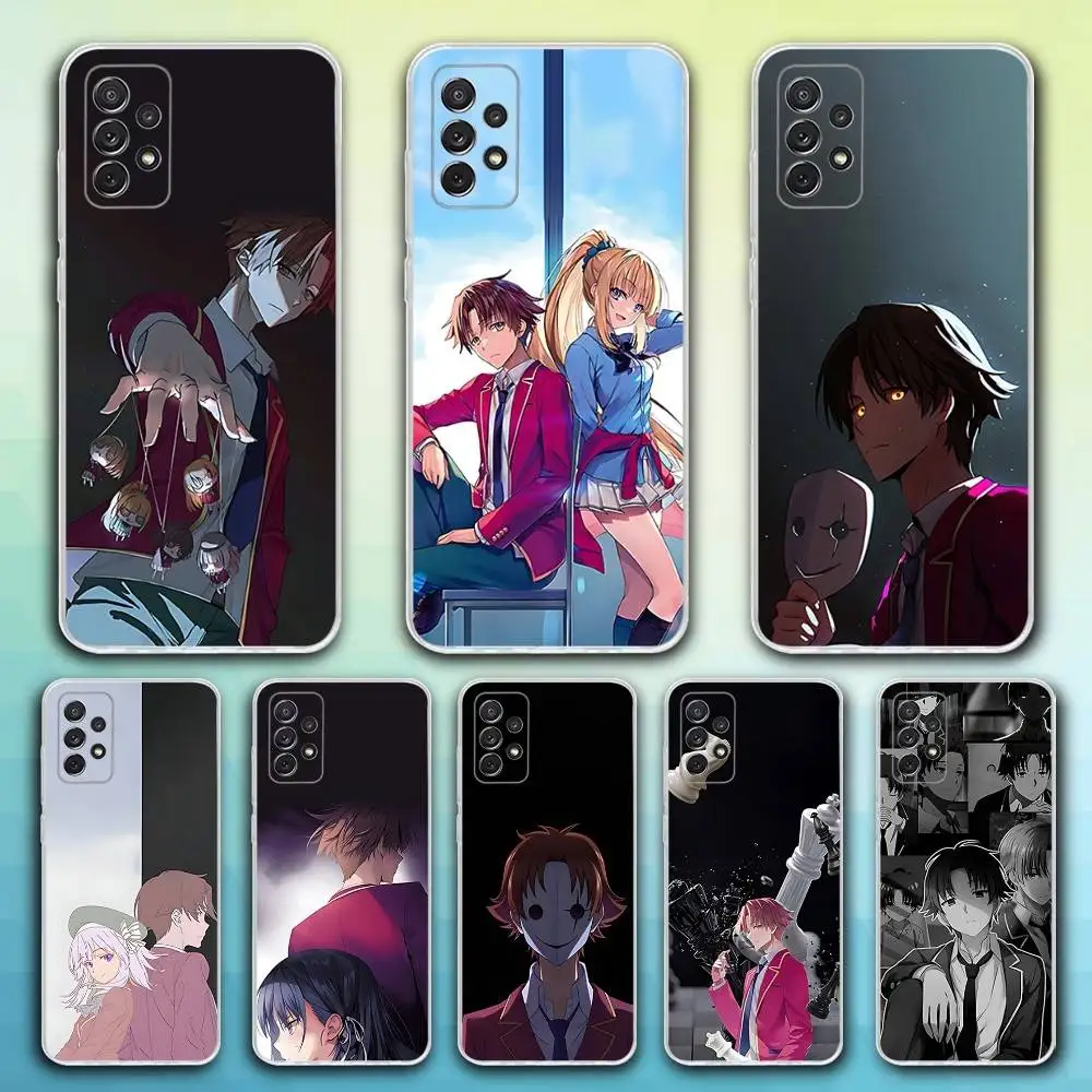 

Phone Case For Samsung S30,23,21,22,20, FE lite,S10,9,8,7 PIus Note20ultra Soft K-Kiyotaka Anime Ayanokoji Transparent