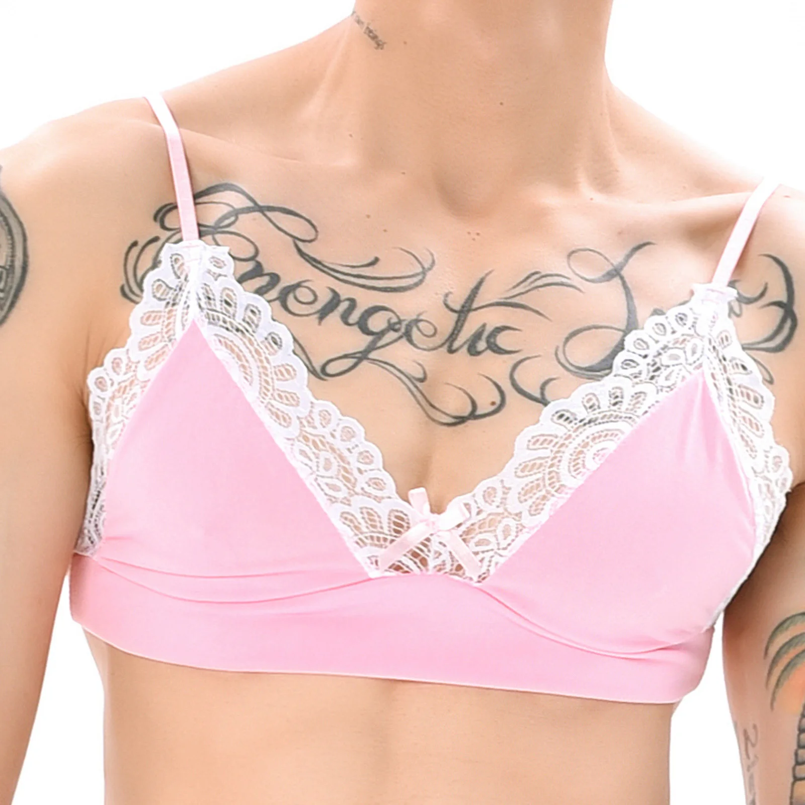Sexy Open Bra Lace Halterneck Extreme Top Men Women Lingerie Crop Top Transvestite Adjustable Bralette Fetish Adult Clothes - view 4