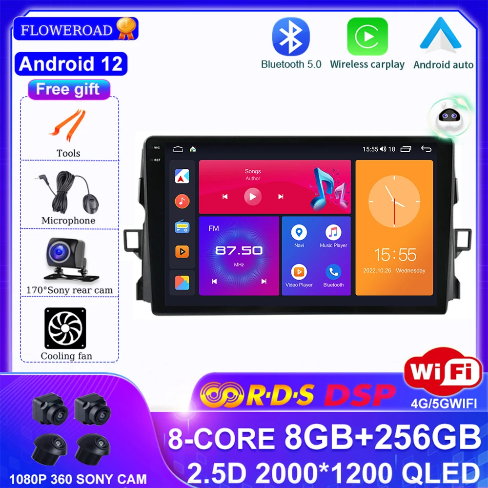 

Android 12 Car Radio For Toyota Camry 6 XV 40 50 2006 - 2011 Navigation GPS Multimedia Player Carplay AUTO BT IPS No 2din 2 din