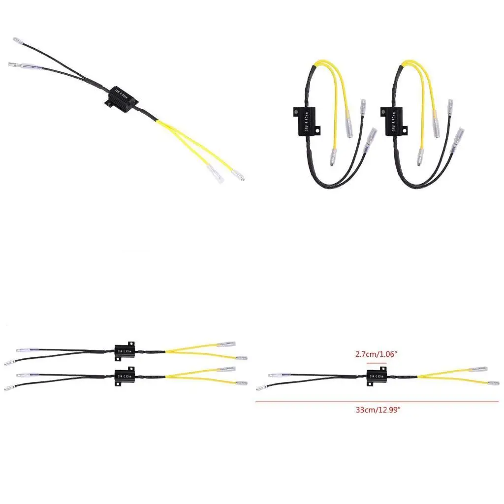 

02DE 2x Power Load Decoding Resistor For LED Turn Flash No Flashing 25W 6.8Ohm