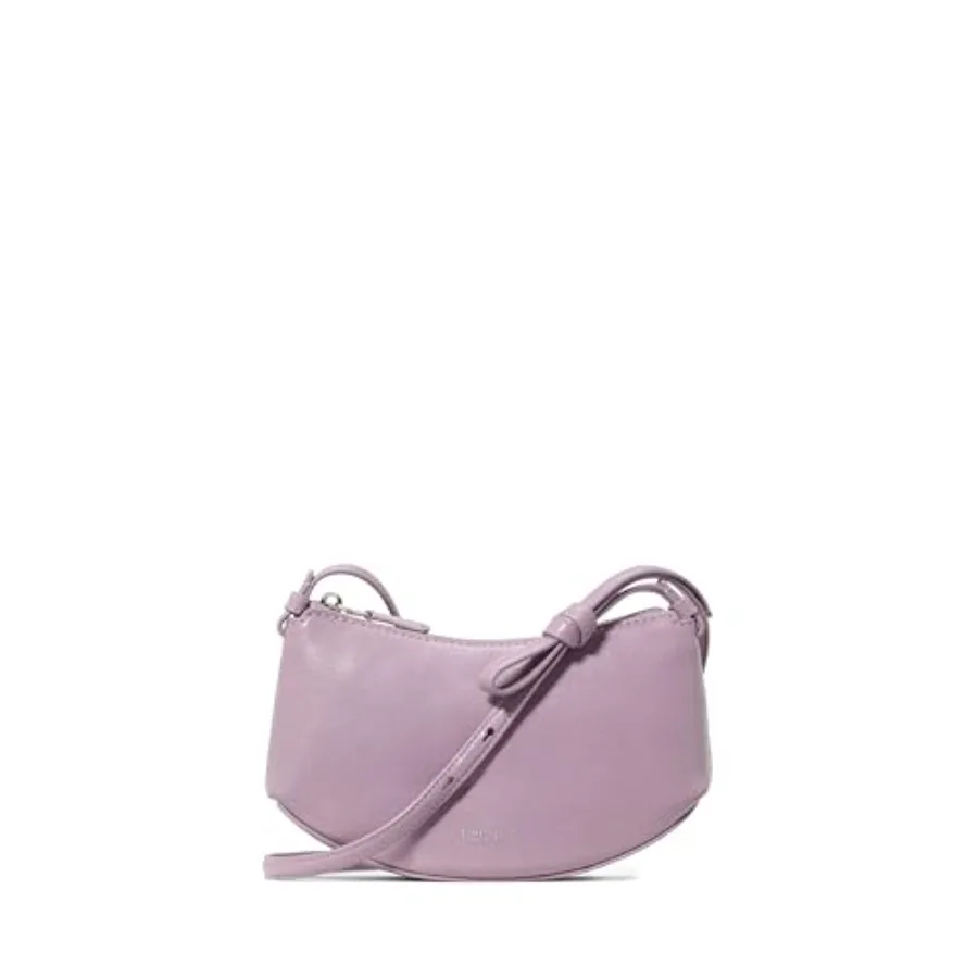 

New York women's loop pebbled leather crossbody for everyday urban use, black, lightweight and scratch-resistant
