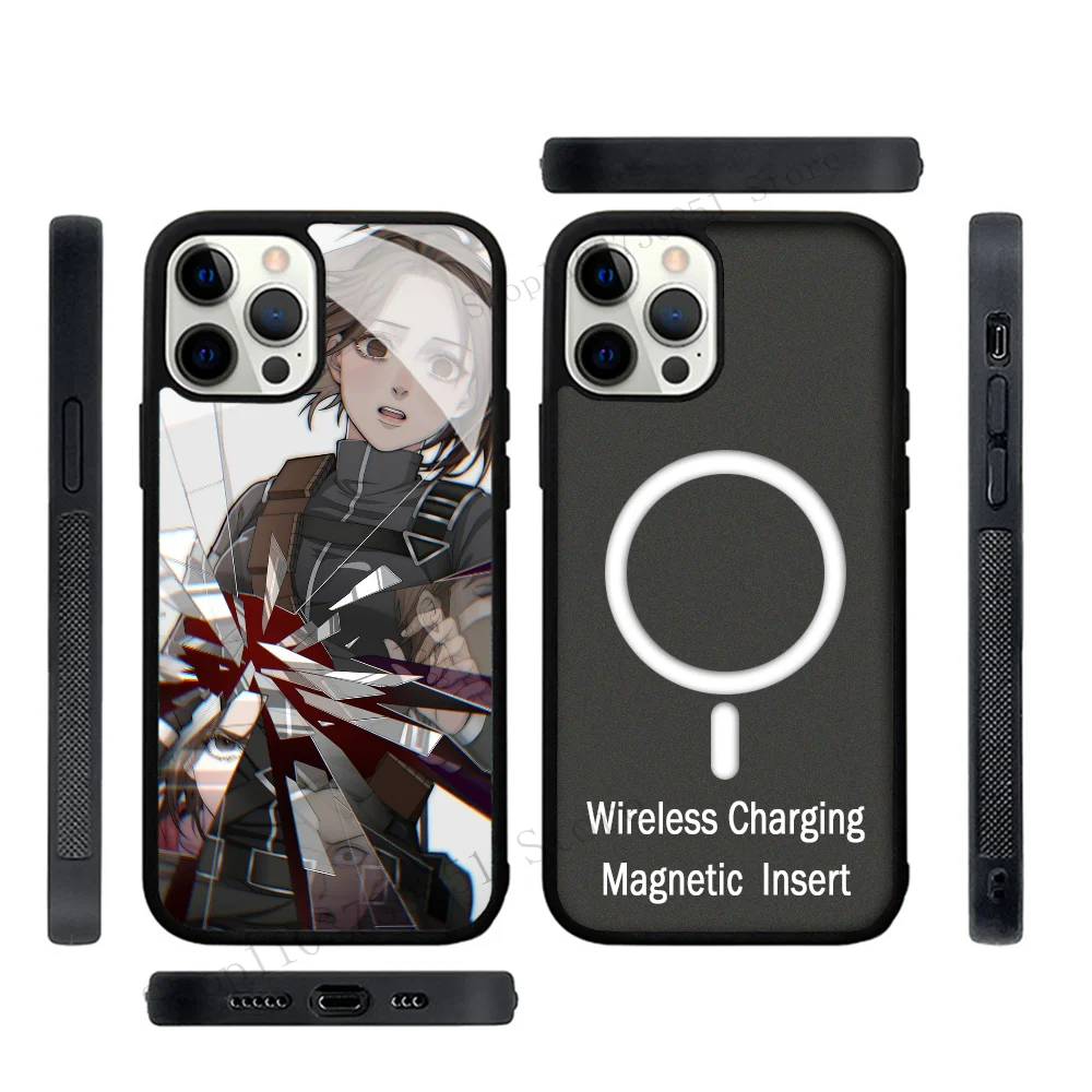 Anime Attack On Titan Phone Case Strong Magnetic For IPhone 15 14 13 Pro Max 11 12 Mini Alex Mirror For Magsafe