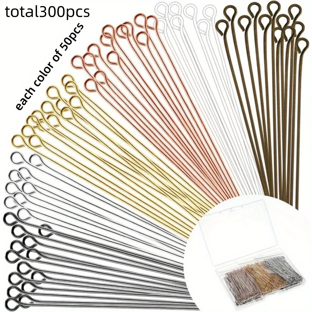 300pcs/box mixed T-shaped pin, nine-child pin, ball pin, DIY hand-made necklace, bracelet, bead jewelry accessory 30/40/50/60/70
