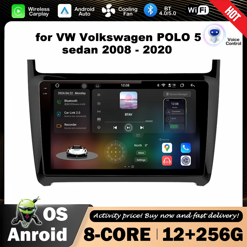 

Android OS for VW Volkswagen POLO 5 sedan 2008 - 2020 Car Radio Video Player GPS Navigation WiFi Touch Screen Auto Accessories