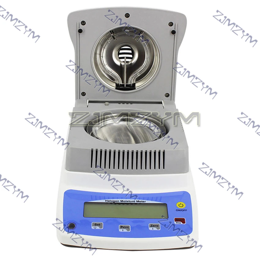 0.005 جرام 120 جرام جهاز اختبار الرطوبة الرقمي التدفئة مقياس الرطوبة الهالوجين مع واجهة RS232