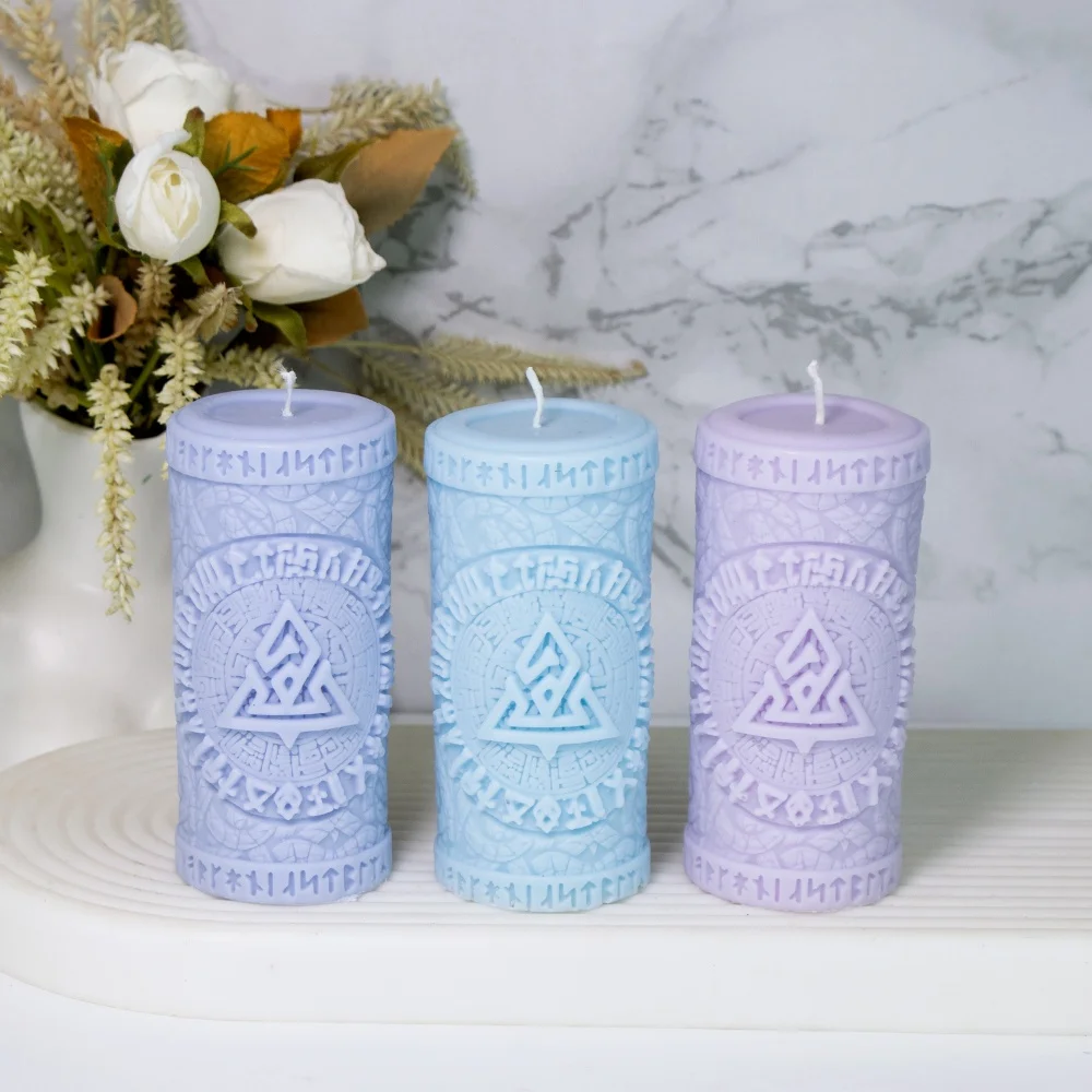 

3D треугольная руна, силиконовая форма для свечей, мистический символ, колонна, мыло, смола, штукатурка, форма для выпечки для DIY, домашний декор стола, уникальные подарки