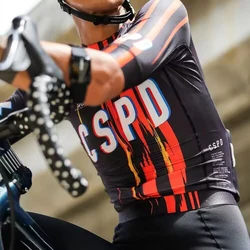 CSPD Lightweight Short Sleeve Cycling Jersey, Bike Tops, Summer Breahtable, Fast Drying, Bicycle Clothing