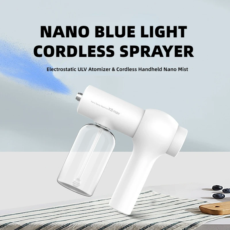 

New 380ml Blue Light Wireless Nano Steam Atomizer Tools USB Fog Disinfection Water Sprayer Machine Hair Care Steam Spray Guns