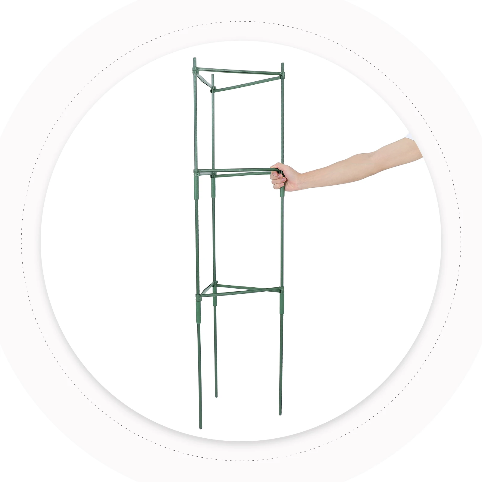 

Tomato Climbing Frame Plant Cages for Pots Plants Sturdy Plastic Stakes Easy Assembly Adjustable Support Garden Tomato Cages