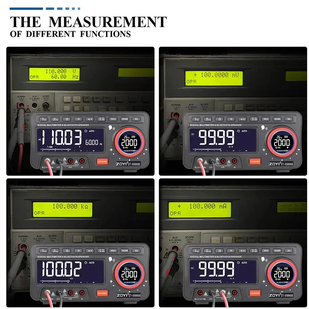 ZT-5566SE Voice Desktop Digital Multimeter, 19999 Count, Auto Range, Dual LCD Display, AC/DC Meter, True RMS, with e-Bull APP