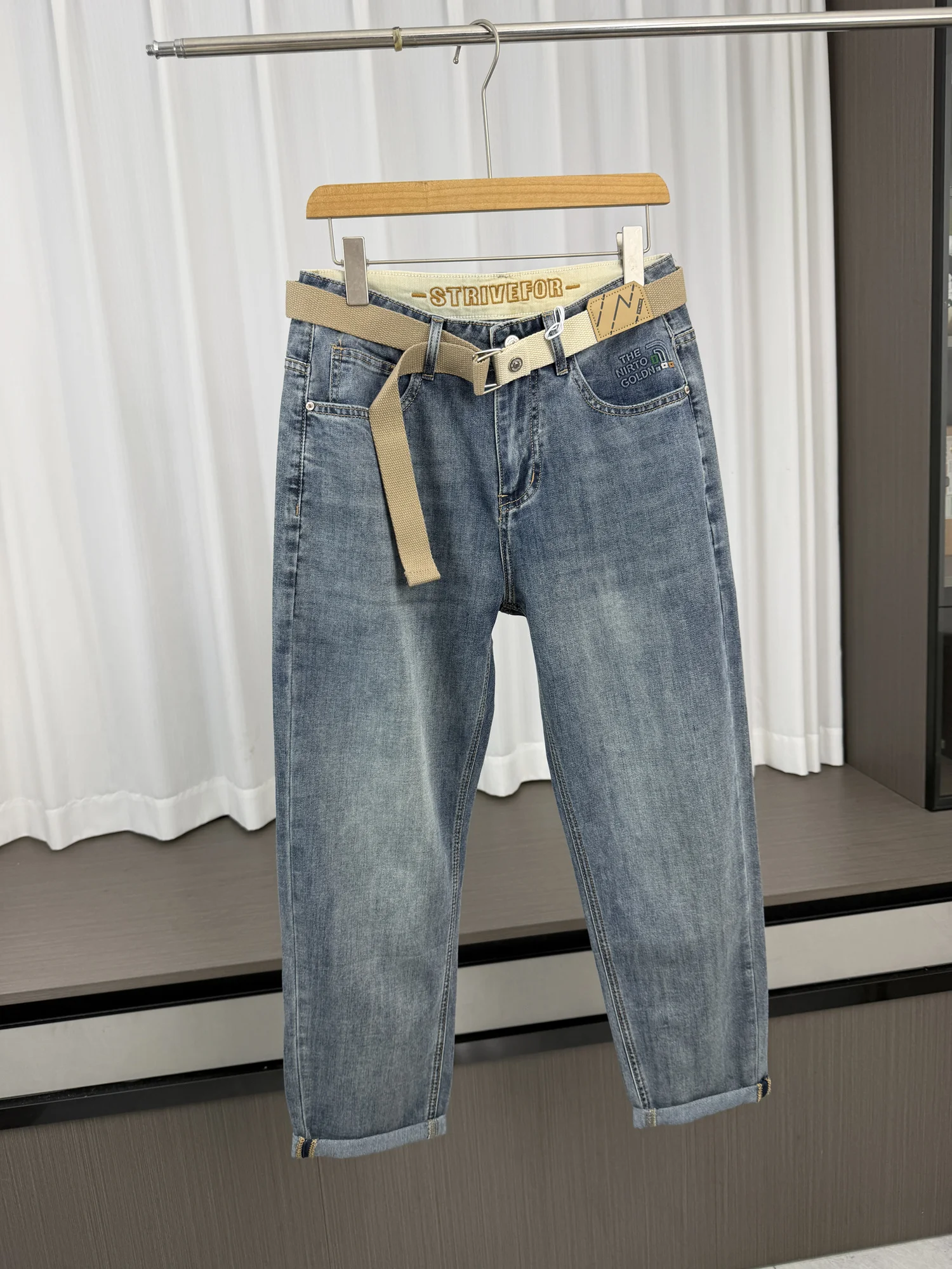 

Comfortable Wear Resistant Straight Leg Vintage Washed Spring Summer Men's Jeans Fashionable Commuting Casual Trousers