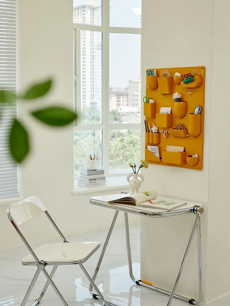 

-Cream Wind Wall Storage Rack Home Partition Desktop Finishing Decoration Props Ins Punch-free Wall Rack