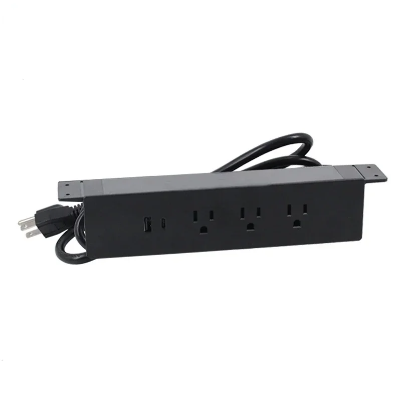 US standard 3AC outlet with usb-c Under Table edge mount power strip outlet /Hanging on office desk mount electric power outlet