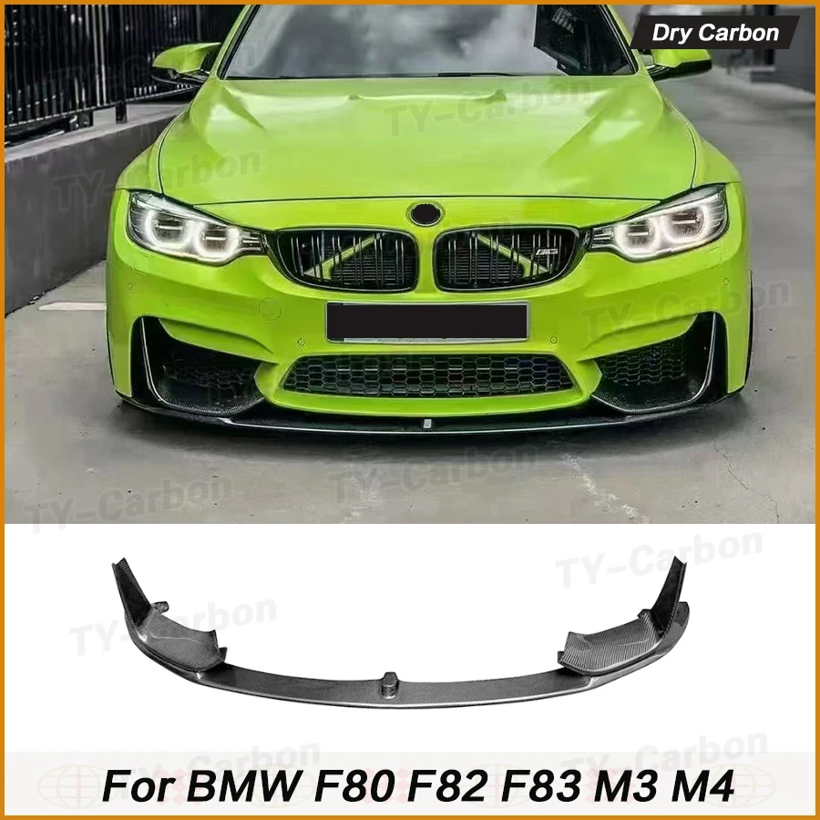 Real Dry Carbon Fiber Car Front Bumper Lip Side Splitter Corner Bodykit 3PCS MP Style For BMW M3 F80 M4 F82 F83 2015-2020