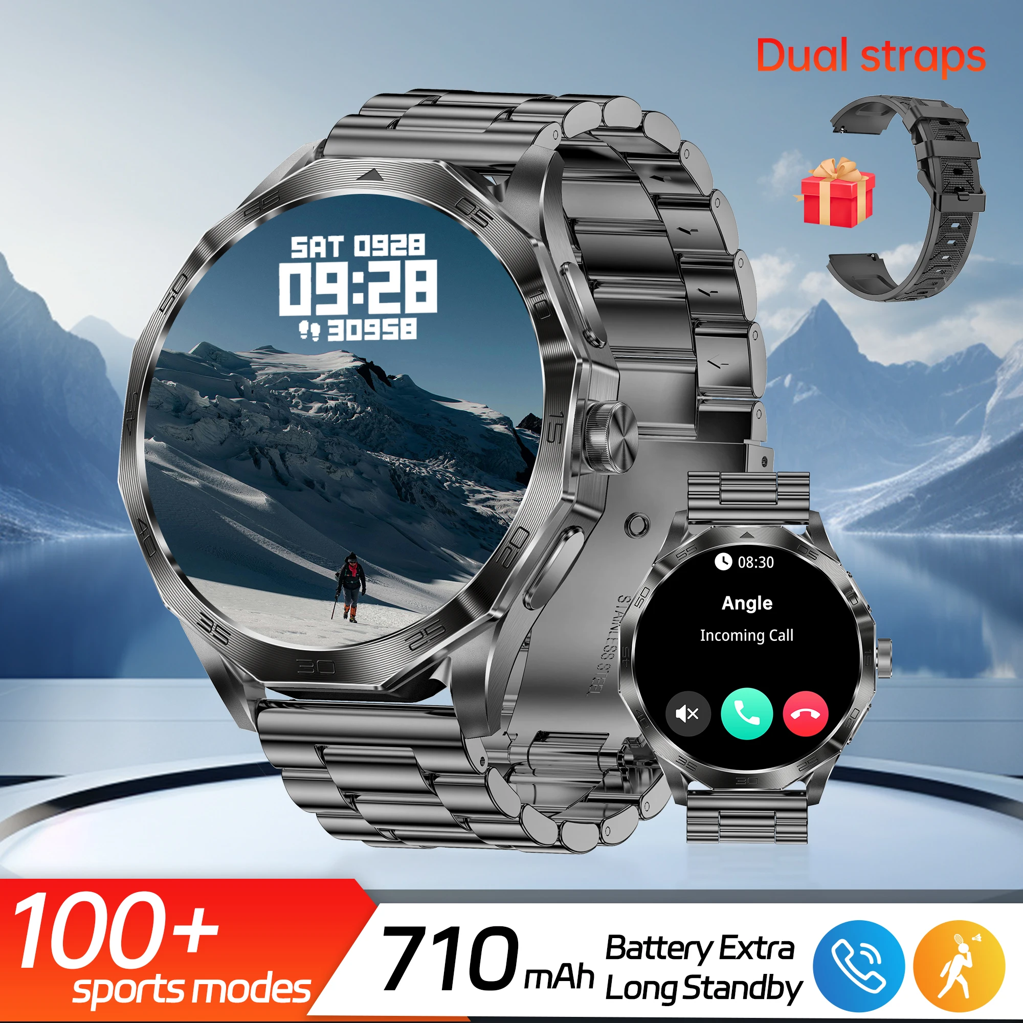 High definition screen smartwatch, wireless calling (answering/making calls), multiple sports modes，Suitable for Android/iPhone