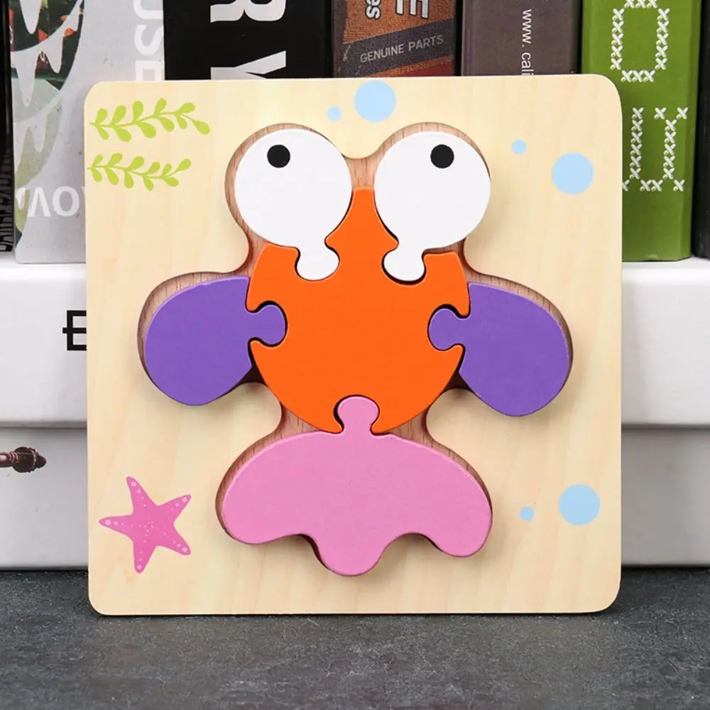 Cartoon Animals 3D Wooden Puzzles 3D Wooden Cartoon Animals Puzzles Intelligence Puzzles Board Wooden Toddler Puzzles Children