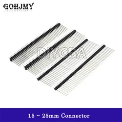 10PCS 1x40 2x40 Single Double Row Male Breakable Pin Header 40Pin Connector Strip For Arduino Black 2.54MM Length 15~25mm