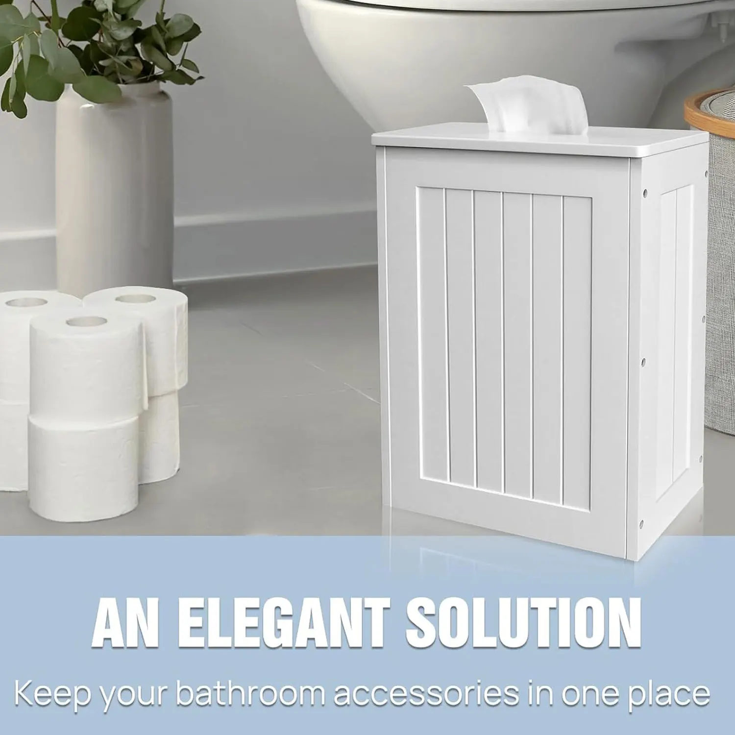 Bathroom Storage Cabinet, White Toilet Roll Paper Cabinet, Bathroom Floor Cabinets, Practical Storage Solution