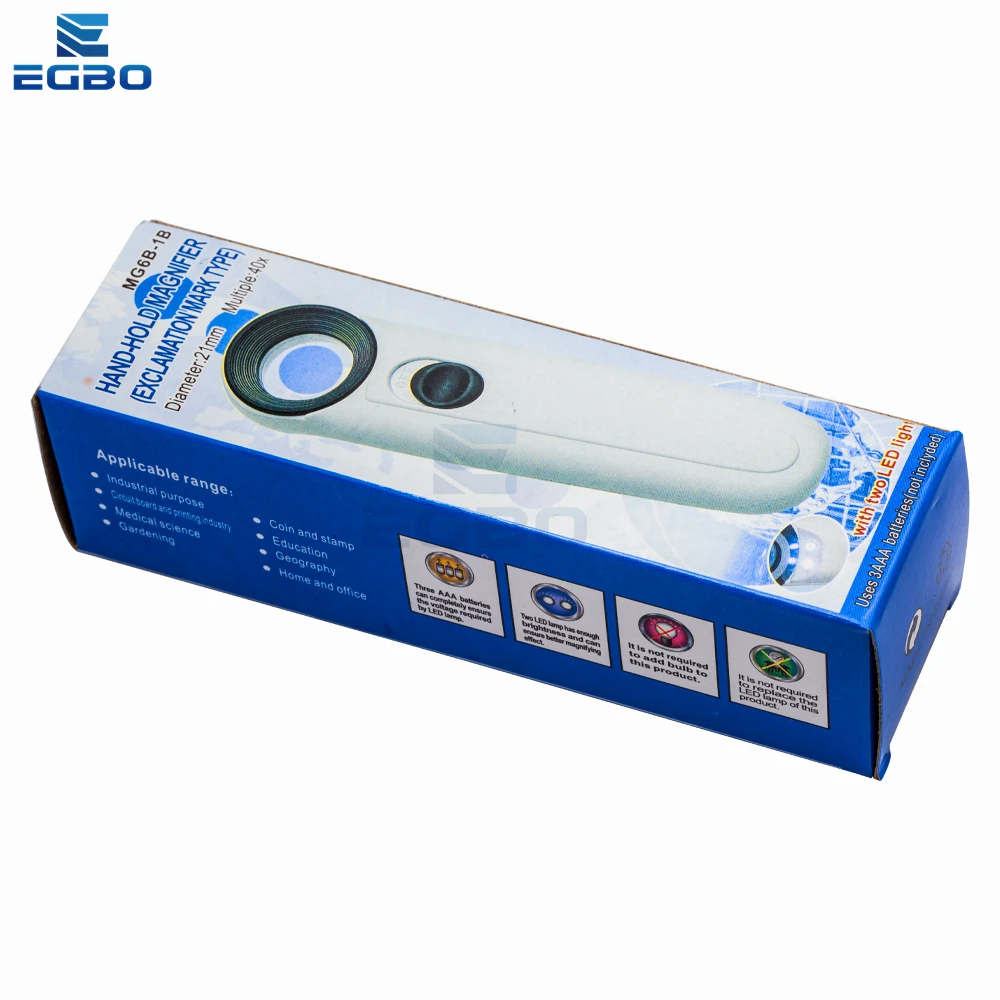 Lente d'ingrandimento portatile EGBO 15X, strumento tascabile portatile, 2 luci a LED, lente d'ingrandimento professionale