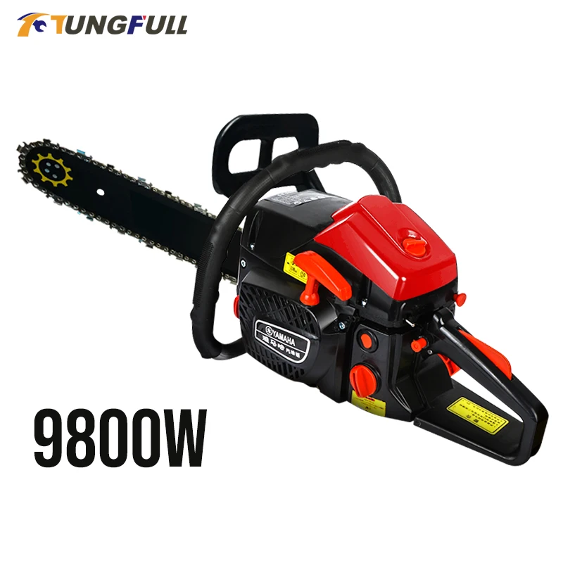 9800W High-Power Chainsaw Logging Saw Gasoline Chain Saw Cutting Logging Chain Saws Power Tools 87CC 2-Stroke Petrol Cutting