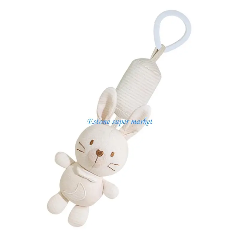 090B オーガニックコットンベビーおしゃぶり風鈴ベビーベッドベビーカーカーシート用鎮静ガラガラ音感覚おもちゃ