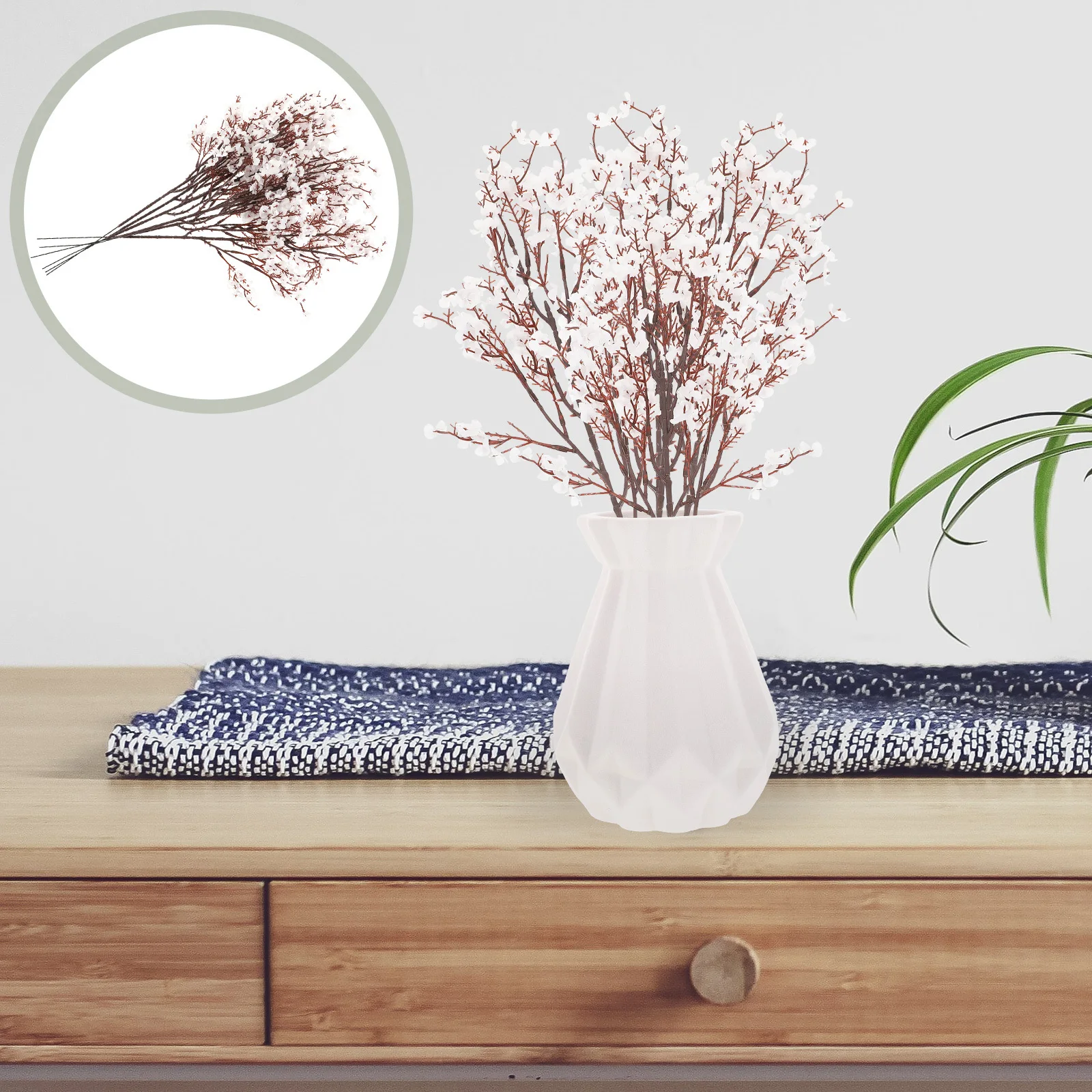 6 قطعة اللمس الحقيقي جيبسوفيلا زهرة اصطناعية باقة الزفاف ورد صناعي ديكور الزفاف الجدول محور هدية رومانسية #2