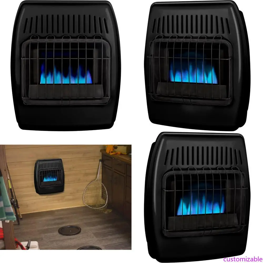 

Нагреватель с пропаном и синим пламенем 10 000 БТЕ для ледяных домов, настенное крепление без вентиляции, черный