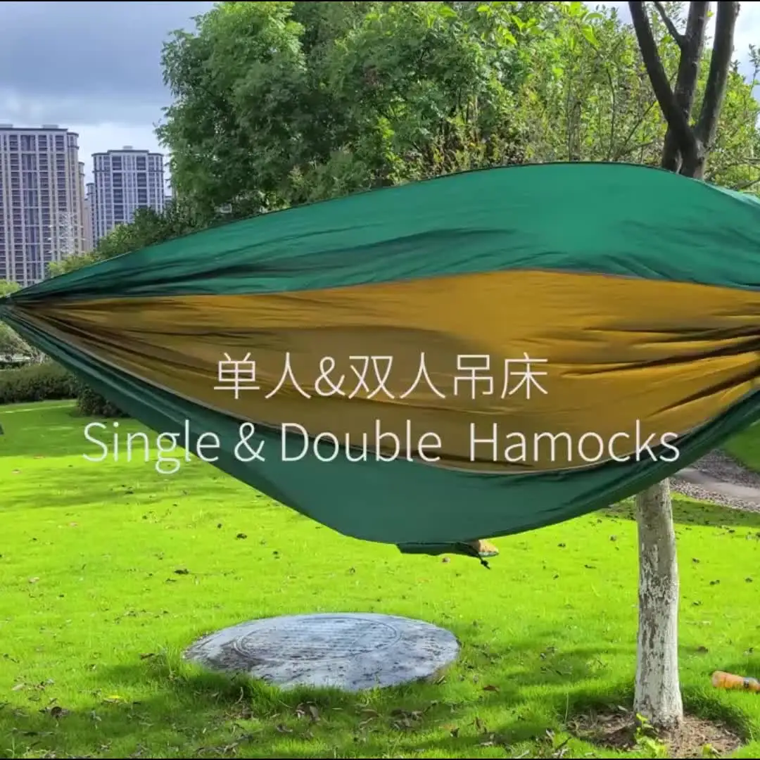 Portable Nylon Parachute Fabric Single and Double Size Outdoor Camping Hiking Garden Hammock