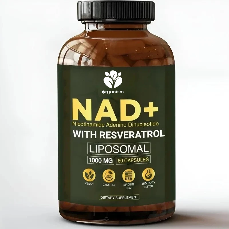 Liposomal NAD+Resveratrol Supplement -1000mg per serving, 60 capsules, high absorption, non GMO