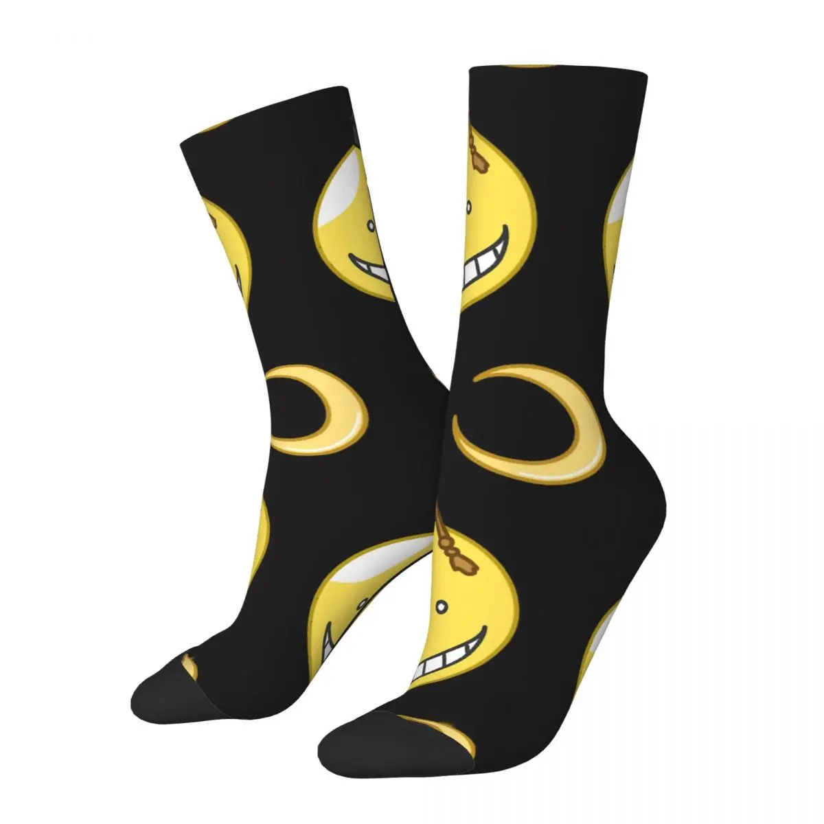 Funny Crazy Compression Sock for Men Korosensei Assassination Classroom Hip Hop Harajuku Ansatsu Kyoushitsu Happy Boys Crew Sock