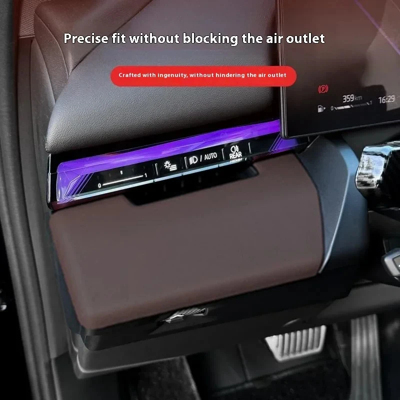 For BMW 5 Series i5G60 2024-2025 Dark coffee leather Center Control Around Trim Molding Stickers Interior Decoration Accessories