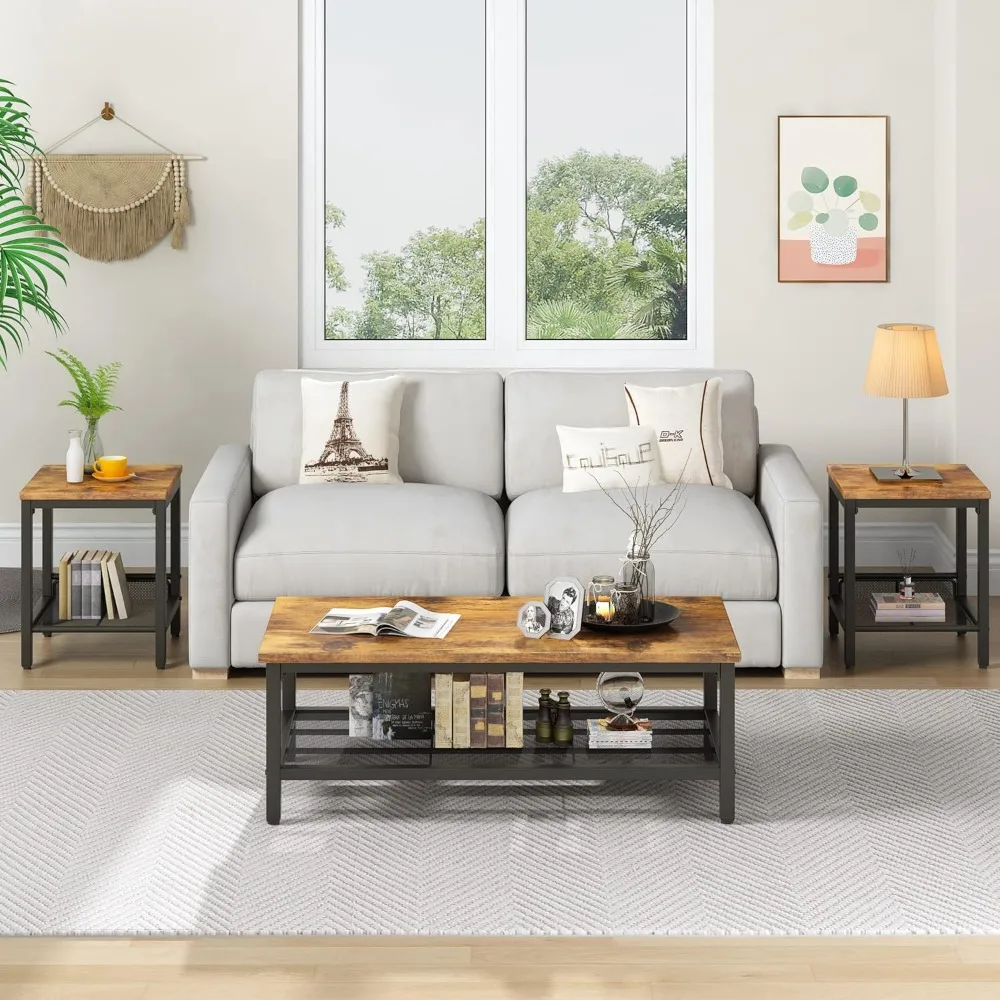 Industrial Coffee Table Set 4