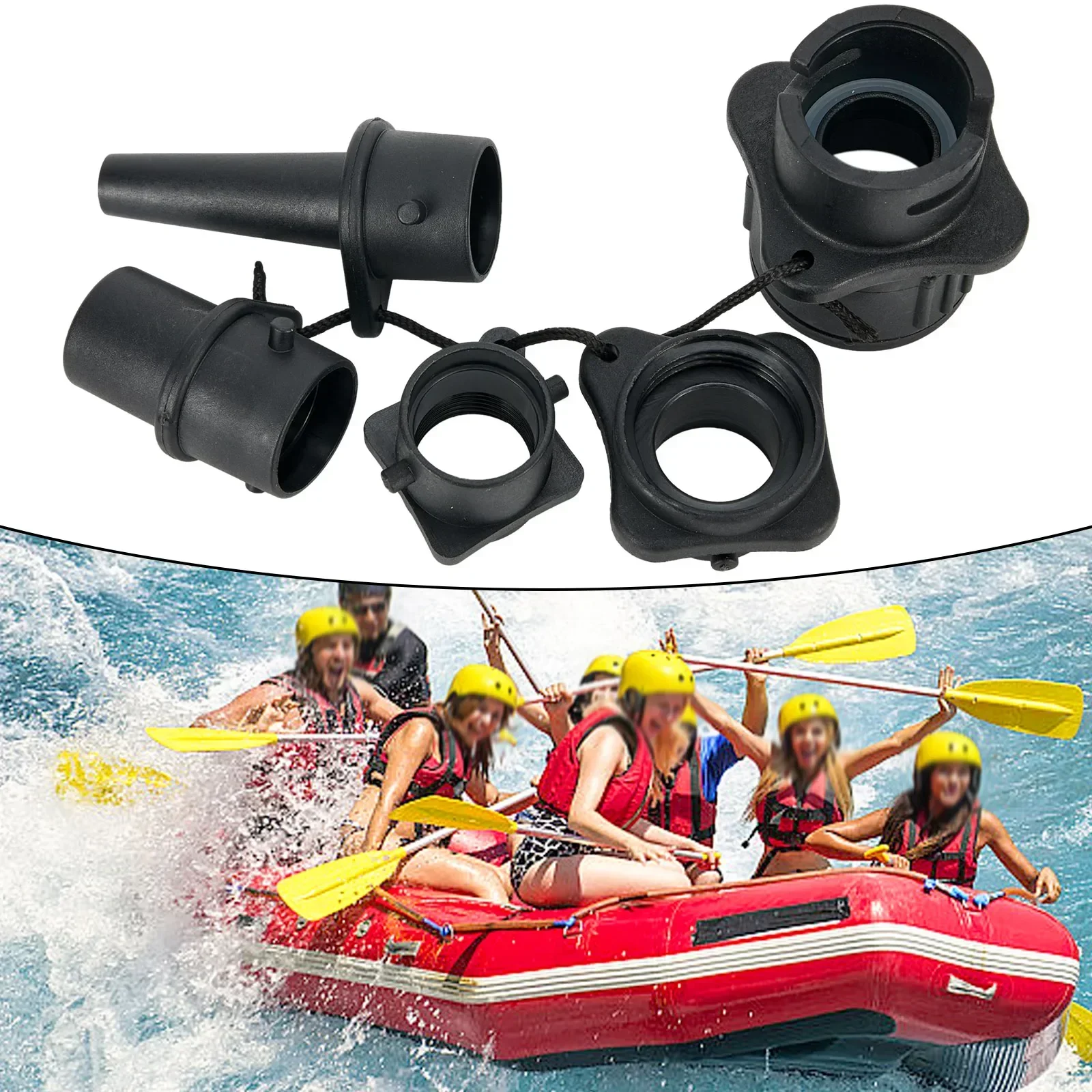 Practical Quality Nozzles Part UP-Pump Hose Connector Inflatable Boat Multi-function Portable 4 Nozzle Adapter