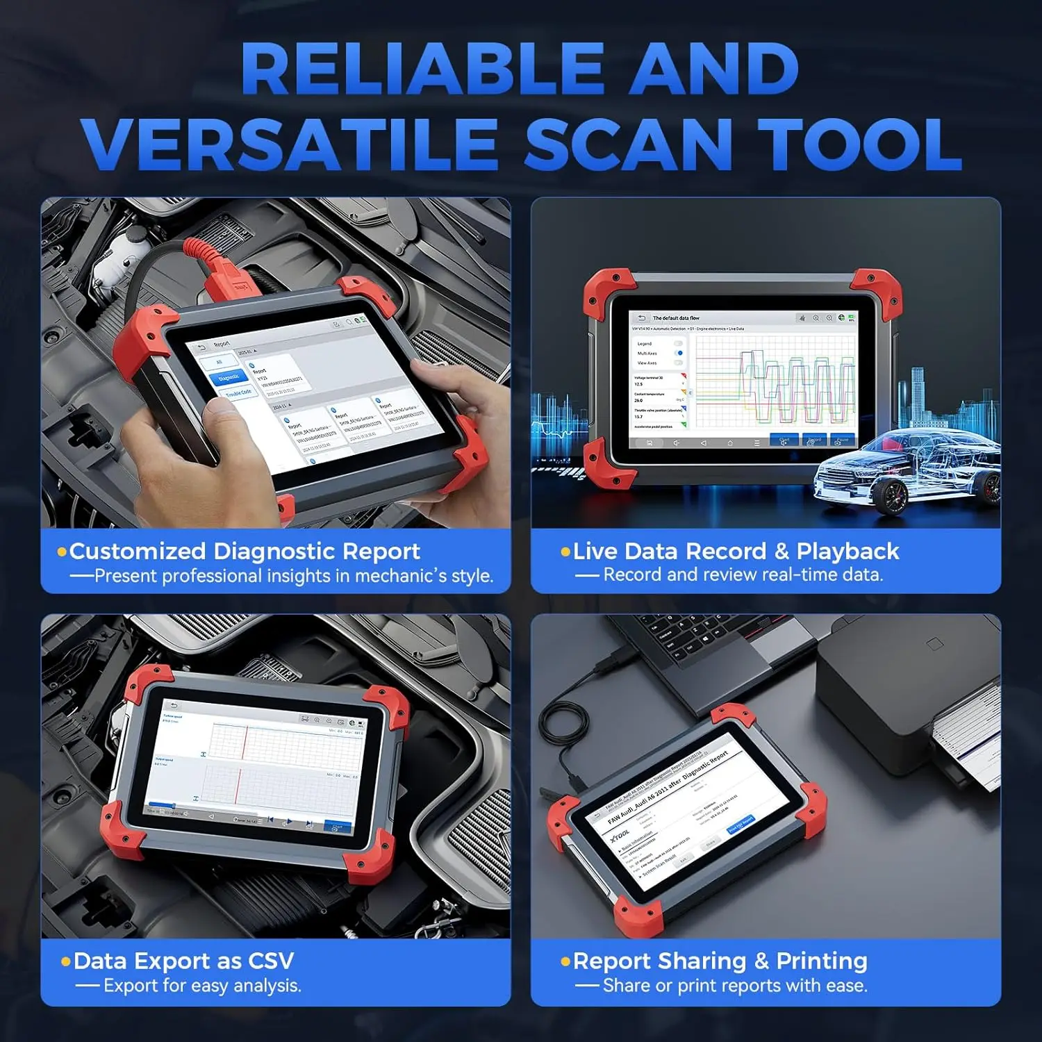 Picture 8: XTOOL D7 Diagnostic Tool Bidirectional OBD2 Scanner with ECU Coding Full System Car Scanner with 36+ Resets Injector Coding Throttle Relearn FCA CANFD DoIP 3 Years Free Update