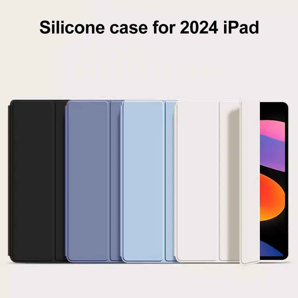 Silicone Case for iPad Pro 13 M4 Case 2024 Air 11 M2 funda 10th gen iPad Air 4 5 10.2 Mini A17 Pro tablet case