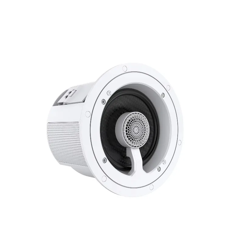 2-Way Full Metal Passive Ceiling Speaker 8Ω 80W, Adjustable Titanium Tweeter for Commercial Home Audio