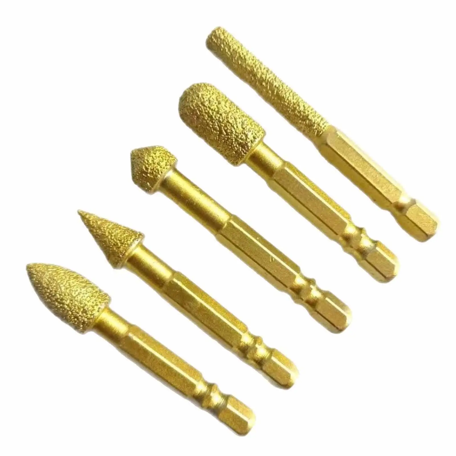 7x Diamond Grinding Bit Grinding Burrs Multipurpose Studio Replaces Shop Hexagonal Shank Resin Glass Granite Brick