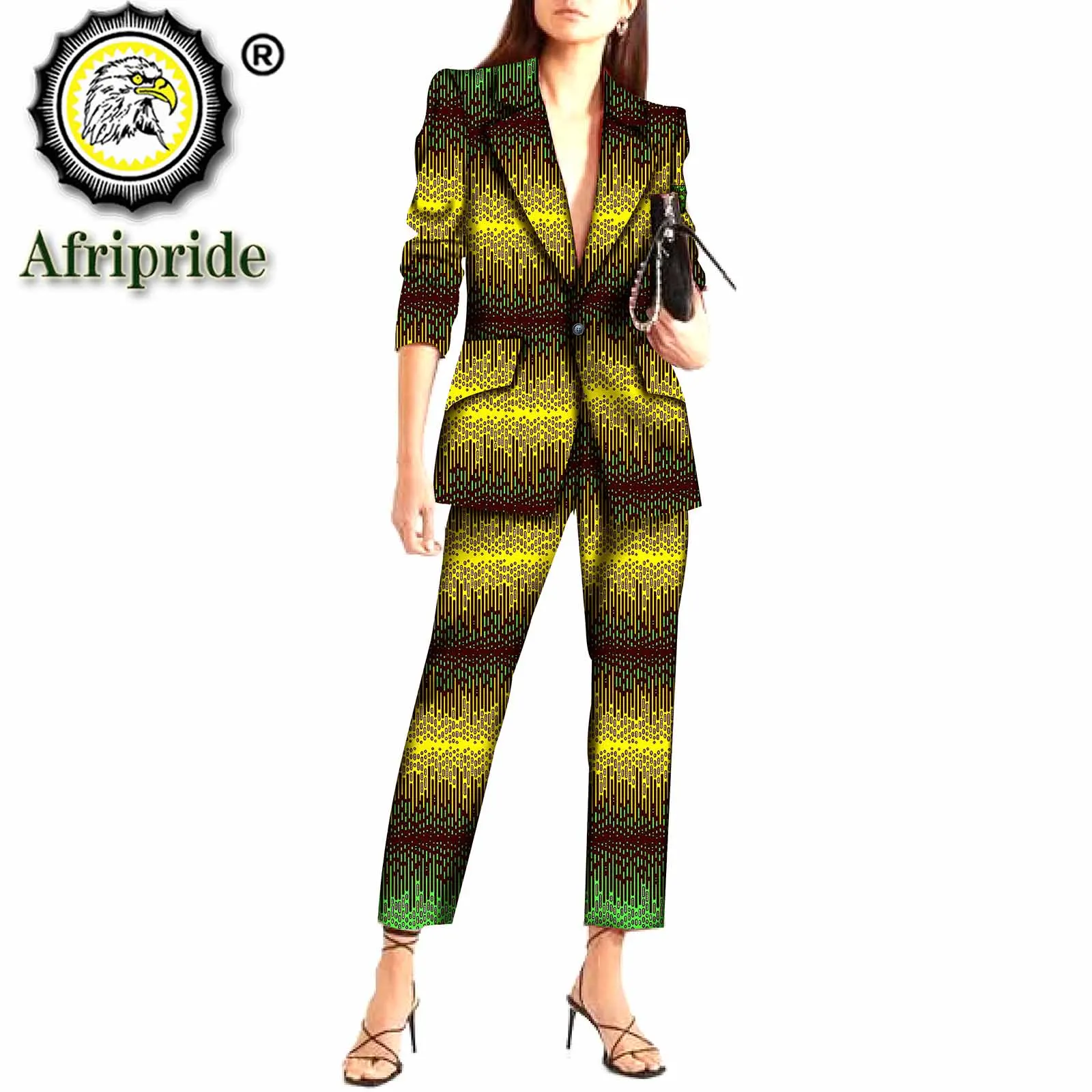 Imagem -04 - Terno Africano para as Mulheres Dashiki Jaqueta e Calças de Impressão Peça Conjunto Fino Ajuste Cabolsas Outwear Ancara Outwear Roupas Queda S2026041